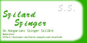 szilard szinger business card