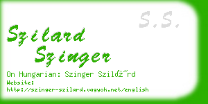 szilard szinger business card